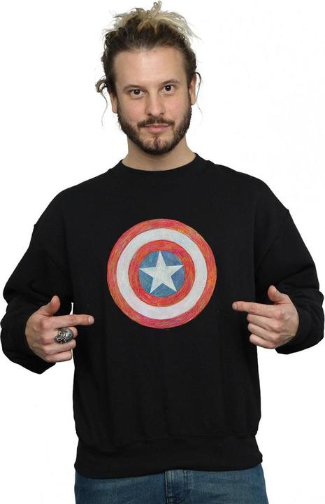 Immagine prodotto Captain America Sketched Shield Felpa Uomo (4XL)