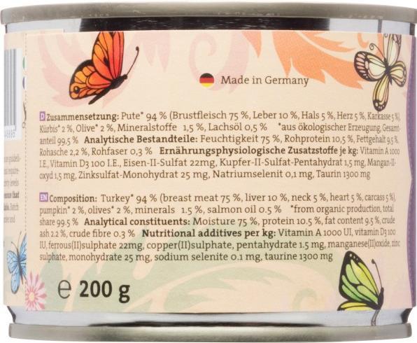 Immagine prodotto Catz Finefood Organico No.511 Turchia (Adulto, 6 pz., 200 g)