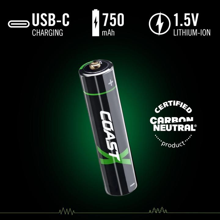 Actual product image Coast Zithion-X USB-C (4 pcs., AAA, 750 mAh)