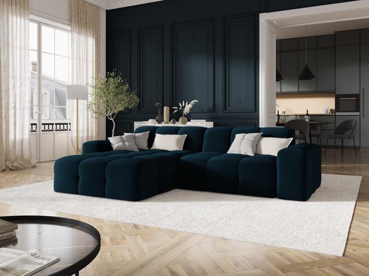 Actual product image Micadoni Velvet Left Corner Sofa, "Kendal", 4 Seats, 256x173x79Made in Europe (Corner sofa)