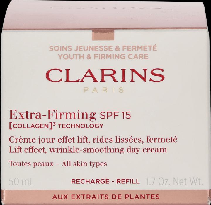 Actual product image Clarins Extra-Firming Jour SPF 15 (COLLAGEN)³ TECHNOLOGY Toutes Peaux Refill (Sun cream face, SPF 15, 50 ml)