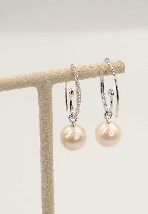 Produktbild Muau Earrings silver 925 freshwater pearl 10.5-11mm zirconia (Silber 925)