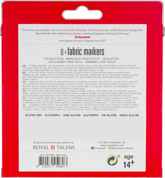 Image du produit Bruynzeel Marqueur textile 8 pièces (Multicolore, 8 x)