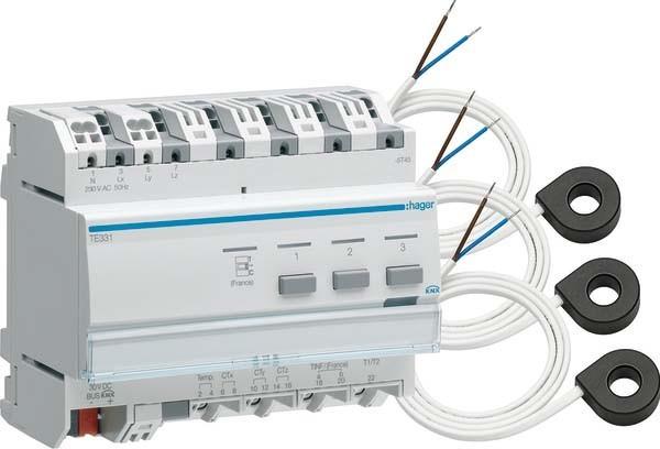 Image du produit Hager Capteur KNX TE332 pour 3 circuits avec 3 convertisseurs