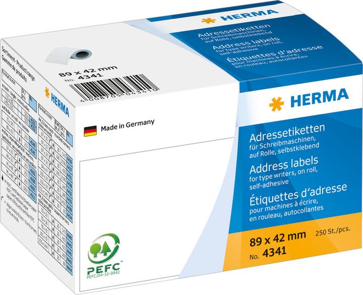 Actual product image HERMA Address labels for typewriters