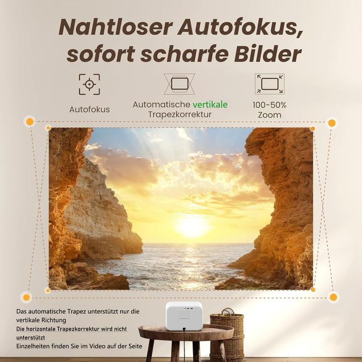 Produktbild Yaber LED Projektor mit Autofokus und WiFi 6 (700 lm)