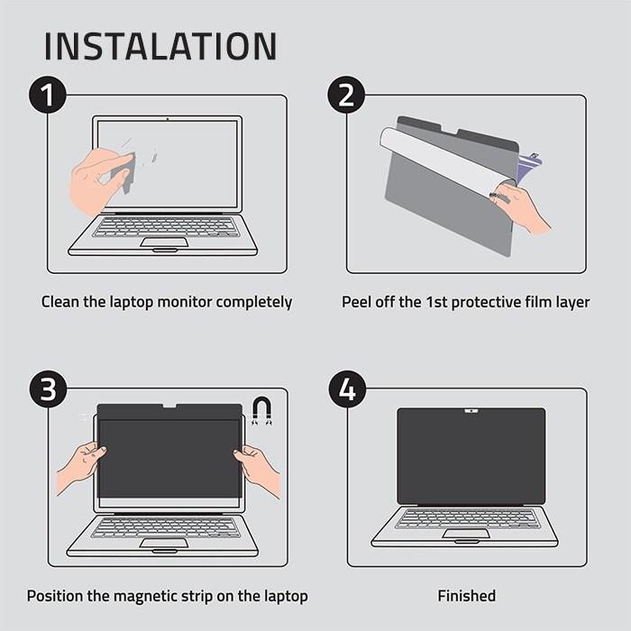 Immagine prodotto Qoltec Filtro privacy GDPR per MacBook Air 13 6 | Magnetico | Protezione occhi (13.60", 16 : 9)