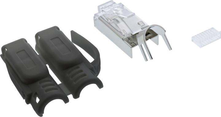 Immagine prodotto InLine Confezione da 10 spine a crimpare ® Cat.6A RJ45 schermate, con protezione da piegatura e (Connettore del cavo di rete)