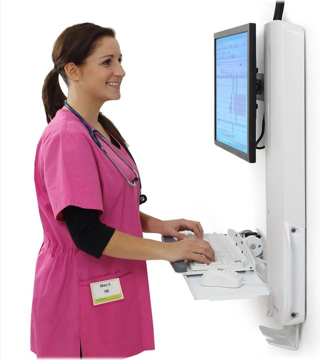 Image du produit Ergotron Sit-Stand Vertical Lift, High Traffic Area - Kit de fixation (montage mural, poignée, etc.) (Mur, 24.02")