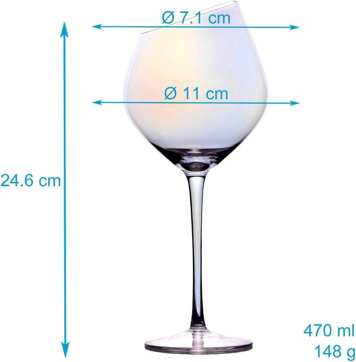 Intirilife Weingläser mit moderner Kante (47 cl, 6 Gläser, Weissweingläser, Rotweingläser, Weingläser Set)