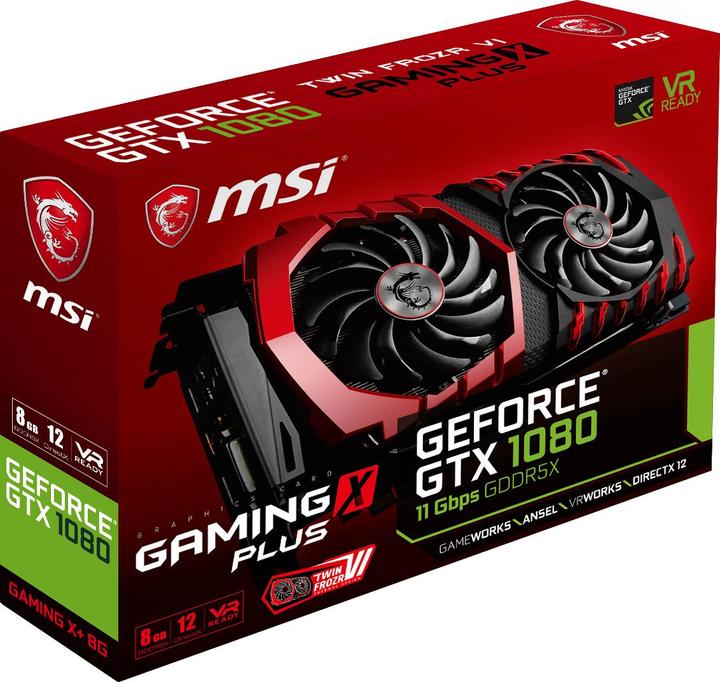 Actual product image MSI GeForce GTX 1080 GAMING X+ 8G (8 GB)