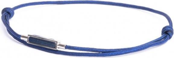 Gemini Talis Blue Silver (1,5 mm starkes marineblaues Nylon und Titanelement, verziert mit einem blauen Tigerauge-Stein)