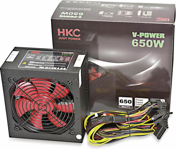 Produktbild HKC V-650 - 650 W - 75% - PC - ATX - Schwarz - 12 cm (650 W)