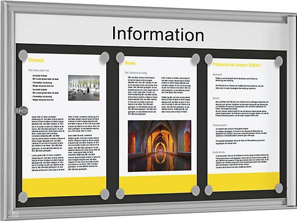 Actual product image kaiserkraft Display case for indoor (Magnet board, 76 x 50 cm)