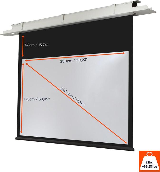 Produktbild Celexon Expert - Leinwand - Deckenmontage - motorisiert - 230 V - 330 cm (130") (16:10)