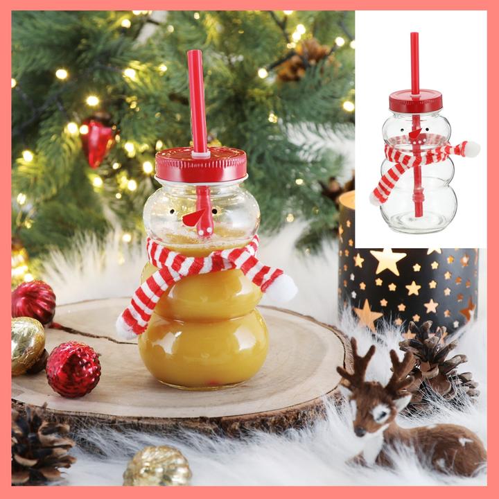 Produktbild Novaliv 2X Tassen Glühwein 260 ml Personalisierte Weihnachtstasse mit Trinkhalm - Schneemann als Glü (260 ml, 2 x)