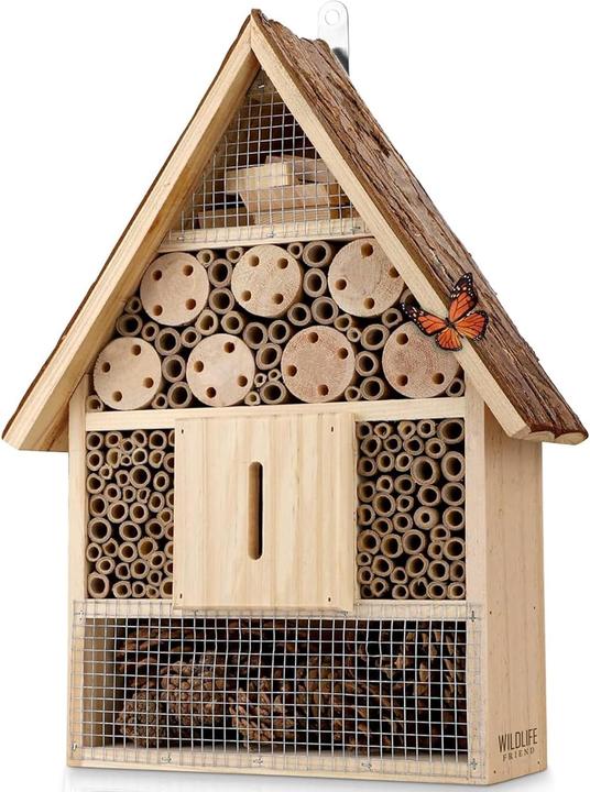 Produktbild Wildlife Friend Grosses Wildbienenhotel mit Rindendach (Schmetterlinge, Florfliegen, Marienkäfer, Wildbienen)