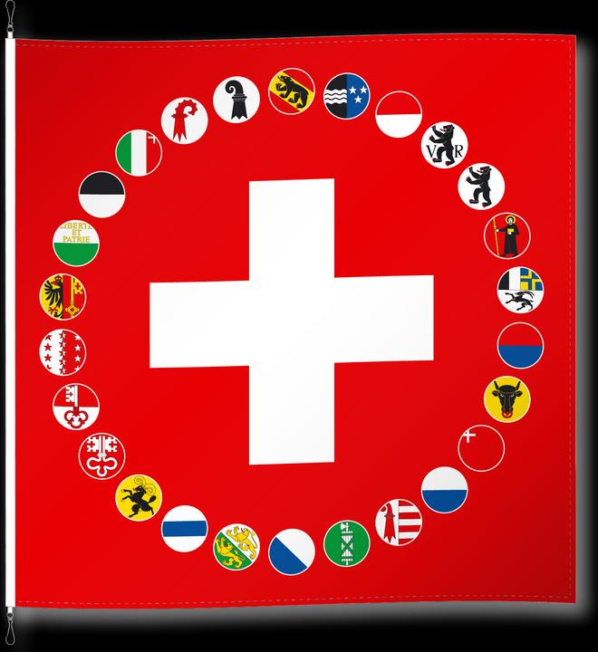 Actual product image Alpenfahnen Switzerland and cantons