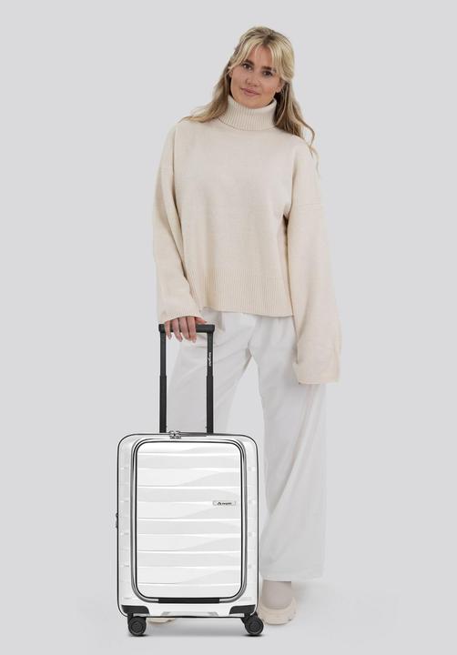 Immagine prodotto Bergpfeil Travel 4 Rollen Kabinentrolley 55 cm Laptopfach mit Dehnfalte (46 l, Bagaglio a mano (fino a 50 litri))