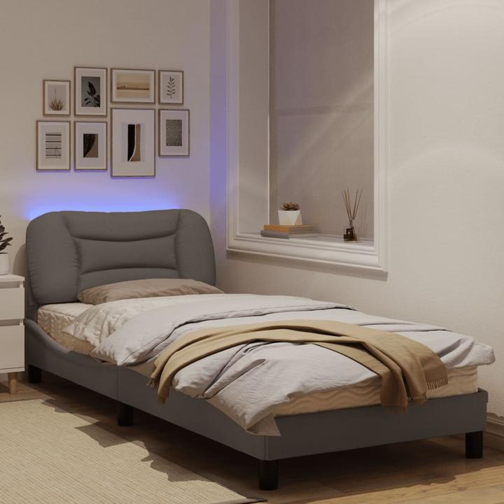 Actual product image VidaXL Bed frame with LED fabric (90 x 190 cm)