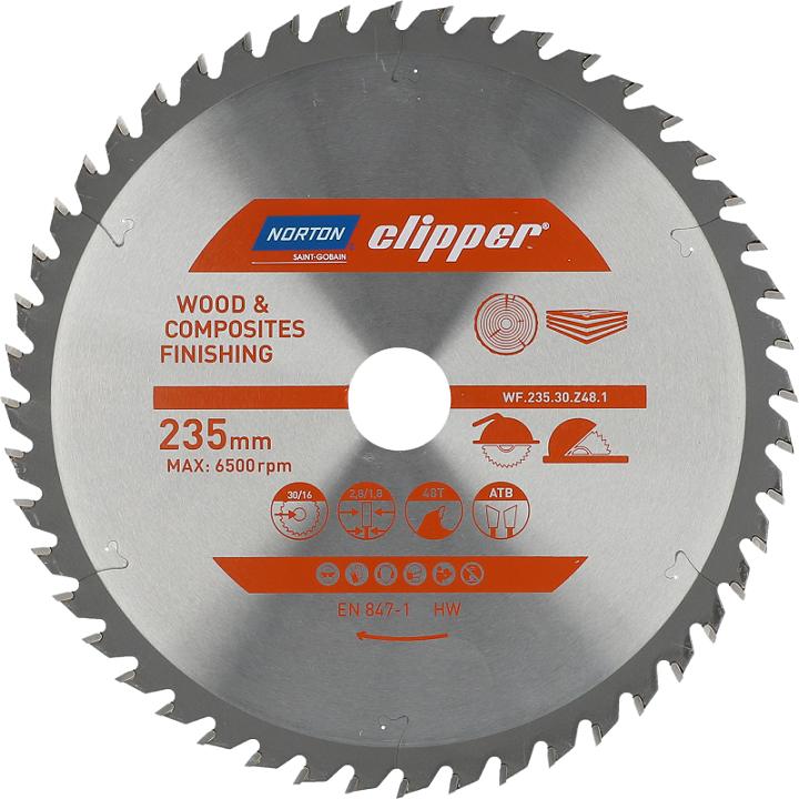 Produktbild MGA NORTON CLIPPER Hartmetallklinge Finish 235x2.8/1.8x30 Z48 - 70184608105