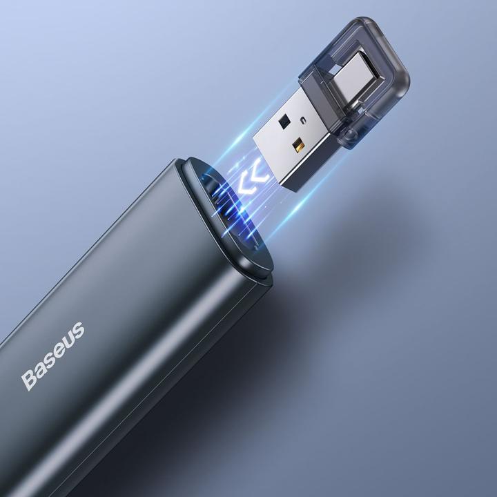Actual product image Baseus Orange Dot Multifunctional remote control for presentation, with a red laser pointer - grey