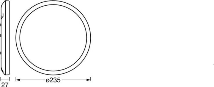 Actual product image Ledvance ORBIS ULTRA SLIM CLICK DIM 235mm BLACK (1020 lm)