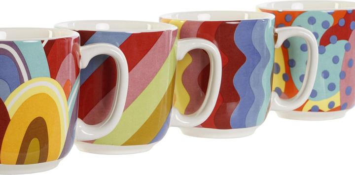 Produktbild DKD Home Decor Satz von Kaffeetassen Bunt Koralle Bambus Dolomite Moderne 180 ml (180 ml, 4 x)