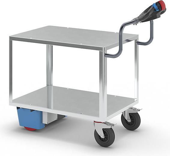 Produktbild eurokraft pro Montagewagen mit Elektroantrieb, 2 Etagen verzinkt, 1470x700x1300mm, verzinkt (500 kg)