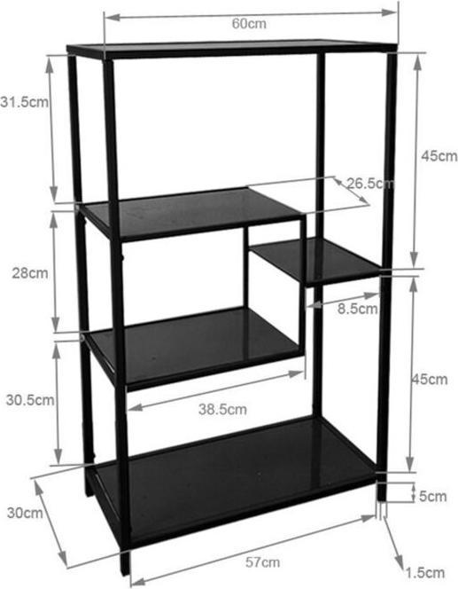 Produktbild Kare Design Regal Loft Schwarz 100x60 (60 x 30 x 100 cm)