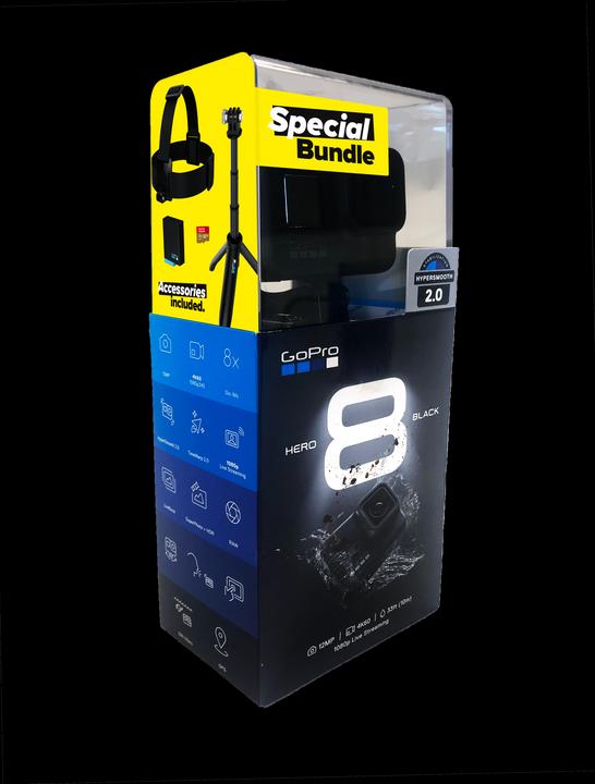 Image du produit GoPro Offre groupée de vacances pour les héros 8 noirs (60p, 4K, WiFi, Bluetooth)