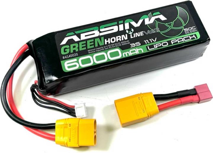 Image du produit Absima Greenhorn Vol.2 LiPo 3S 11,1V-50C 6000 SC (XT90/T-Plug) (11.10 V, 6000 mAh)