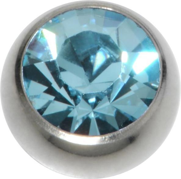 Bijouteria Piercingverschluss (Chirurgenstahl 316L, Kristall)