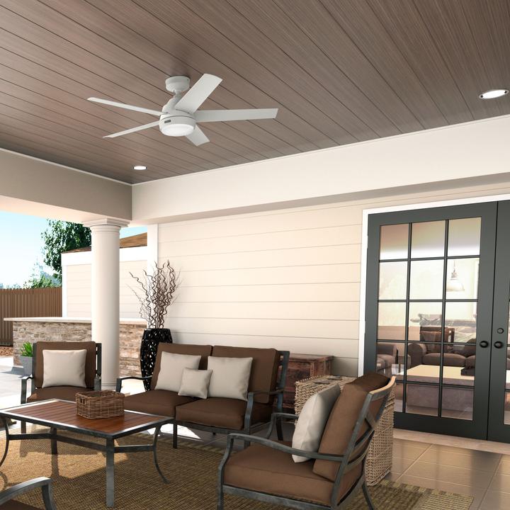 Produktbild Hunter Fans Outdoor Deckenventilator Marina Weiss mit LED (42 dB)