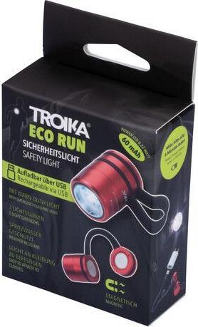 Produktbild Troika ECO RUN Taschenlampe mit LED-Licht, 3 Leuchtfunktionen, inkl. Ladekabel, rot (3.60 cm)