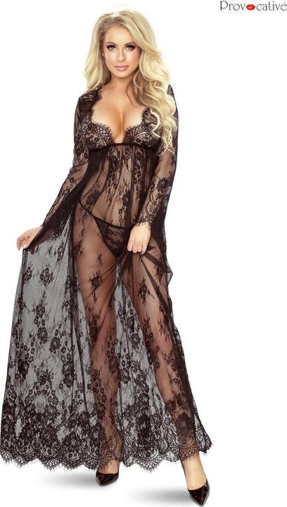 Provocative langes Kleid in schwarz (XL)