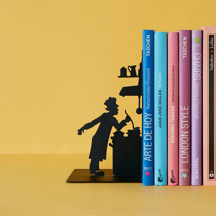 Actual product image Balvi 26532 Bookend Le Chef black - Metal bookend, black (10 x 10 x 17 cm)