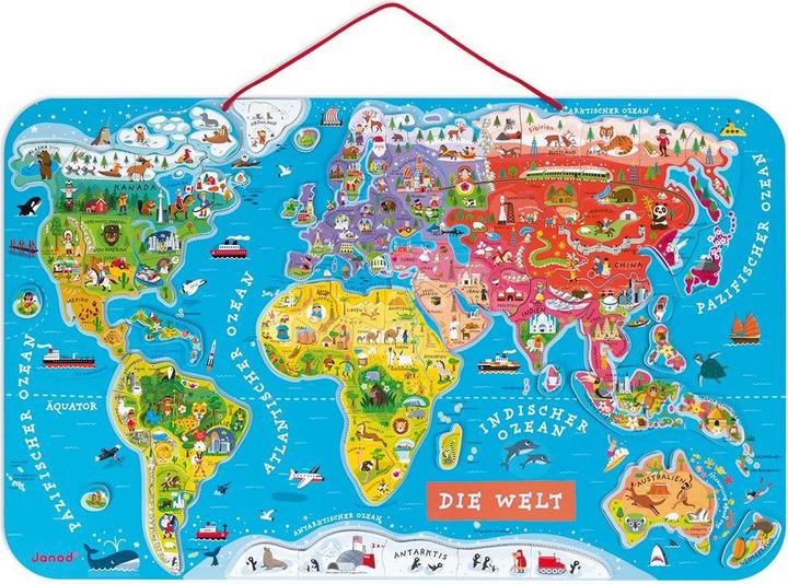 Produktbild Janod Magnetische Landkarte "Die Welt" (92 Teile)