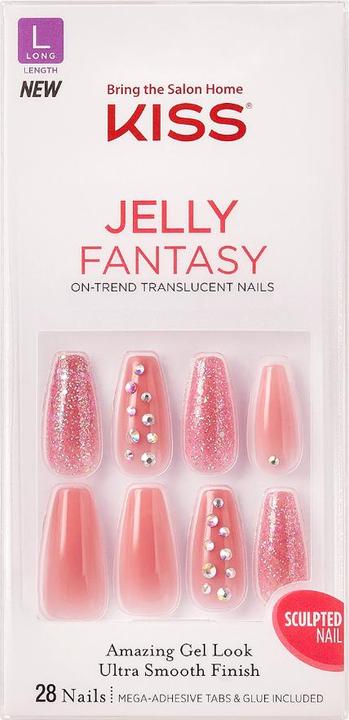 KISS Jelly Fantasy Nails - Be Jelly (Kunstnägel, Rosa)
