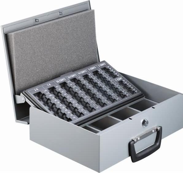 Alco Albert 853 Euro Geldtransportkassette mit herausnehmbaren Münzeinsatz, 355 x 275 x 102 mm, anth