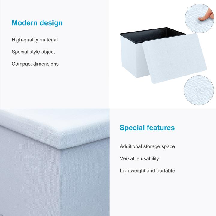 Produktbild Intirilife Sitzbank 49x30x30 cm SCHNEE WEIss (30.49 cm)