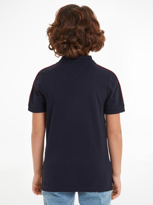 Actual product image Tommy Hilfiger Kids Monotype Tape Polo - Boys - Blauw - 14 jaar