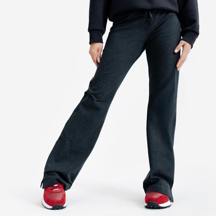 Decathlon Leggings Damen ausgestelltes Bein - grau