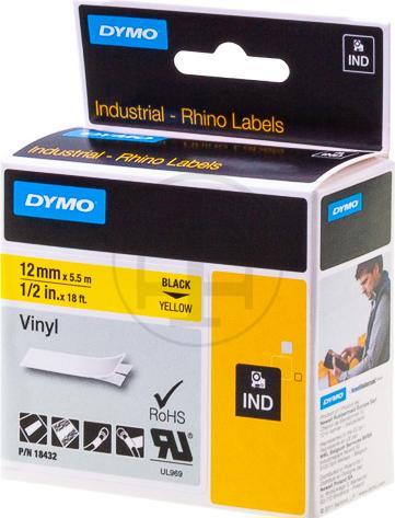 Produktbild Dymo Schriftband-Kassette Rhino IND (1.20 cm, Gelb)