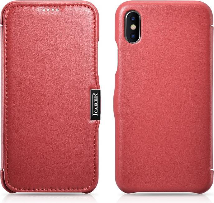Immagine prodotto iCarer iPhone X/XS - Custodia Flip Serie Lusso Rosso RIX02 (Apple iPhone X)
