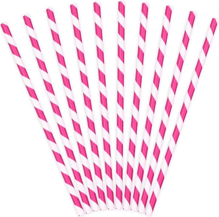 Actual product image Partydeco Light Pink Striped Paper Straws (10 x)