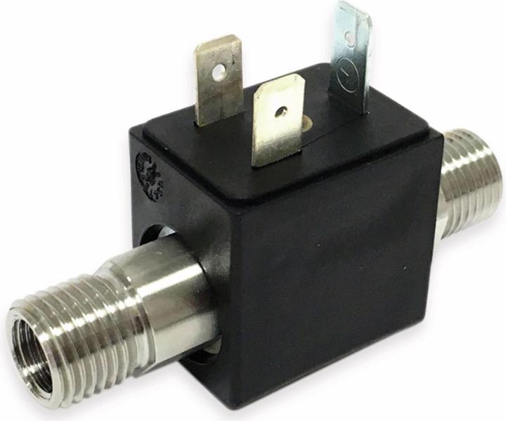 Actual product image Bavaria Fluid Systems 2/2-way inline solenoid valve BMV60404 DN2.8 mm, stainless steel, FKM, 230V
