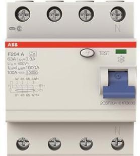 Immagine prodotto ABB Salvavita 4-poli 63A 0.3A F204