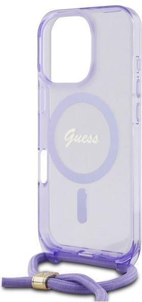 Immagine prodotto Guess GUHMP16XHCTSGNSU iPhone 16 Pro Max 6.9" fioletowy/purple hardcase Crossbody Cord Script MagSa