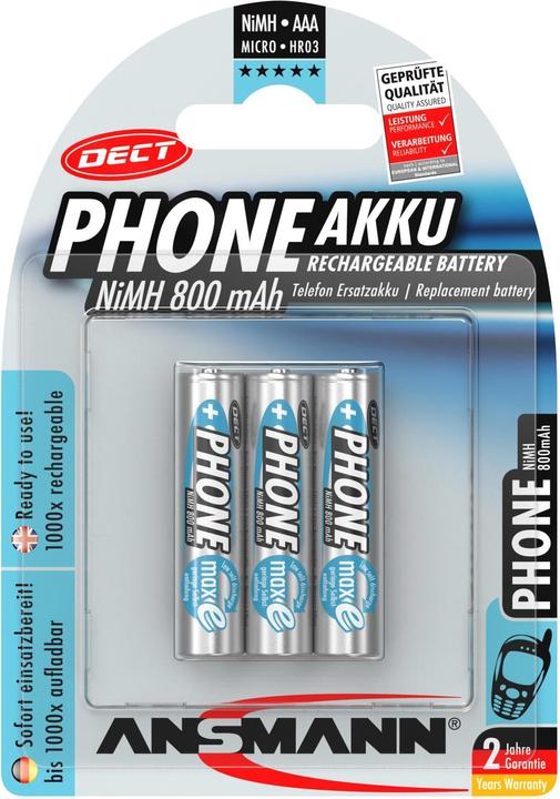 Ansmann Phone (3 pcs., AAA, 800 mAh)